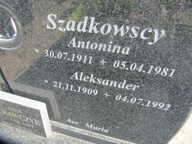 Aleksander Szadkowski 1909 Resko - Grobonet - Wyszukiwarka osób pochowanych